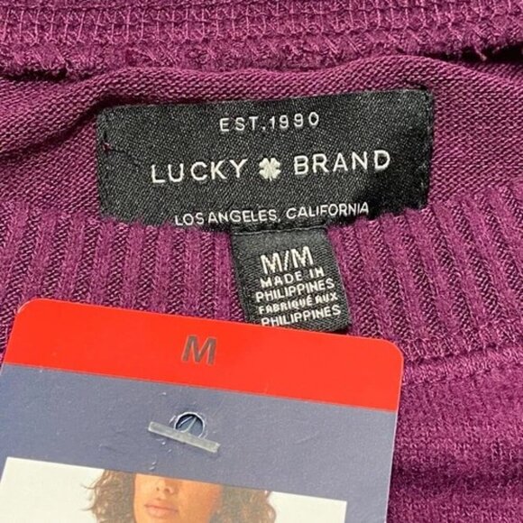 Lucky Brand Women's Cozy Knit Sweater Medium Potent Purple Crewneck Top NWT - Picture 5 of 8